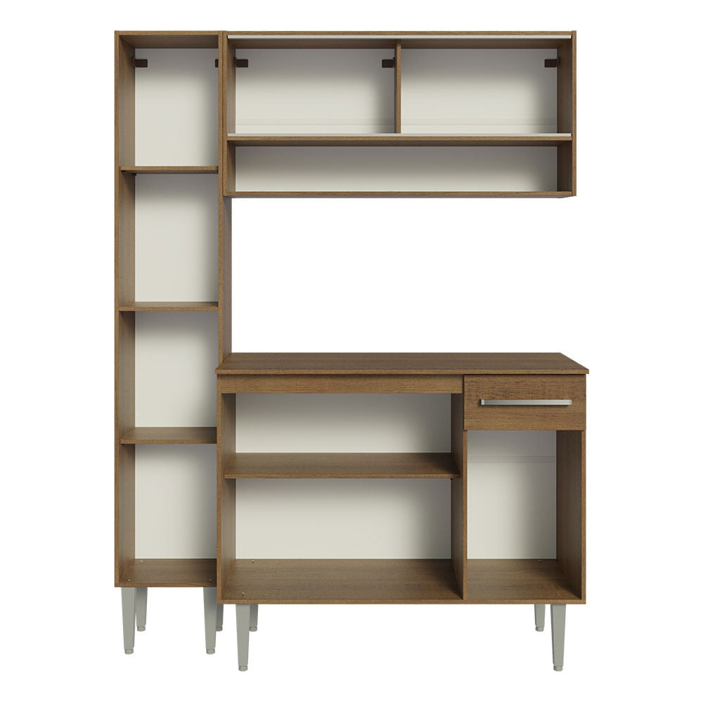 Armário de Cozinha Compacta 137cm Rustic Emilly Madesa 09