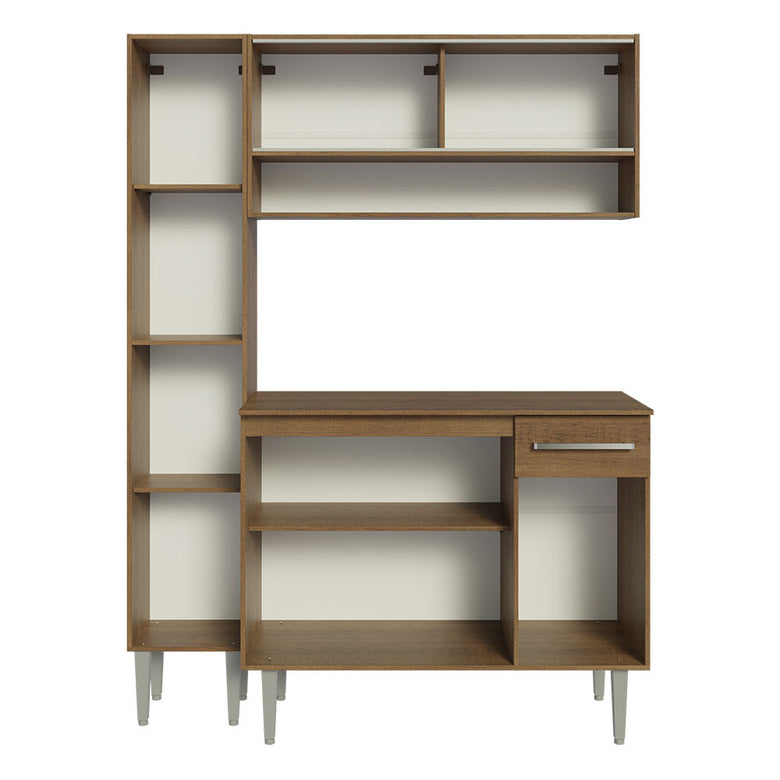 Armário de Cozinha Compacta 137cm Rustic Emilly Madesa 09