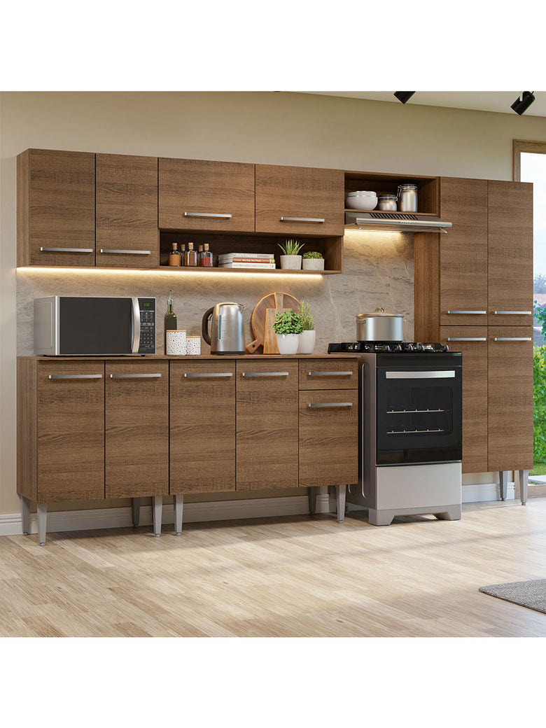 Armário de Cozinha Completa 293cm Rustic Emilly Madesa 10