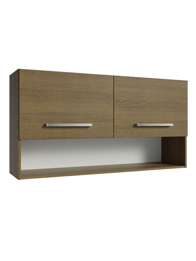 Armário Aéreo Cozinha 105cm 2 Portas 1 Nicho Rustic Emilly Madesa