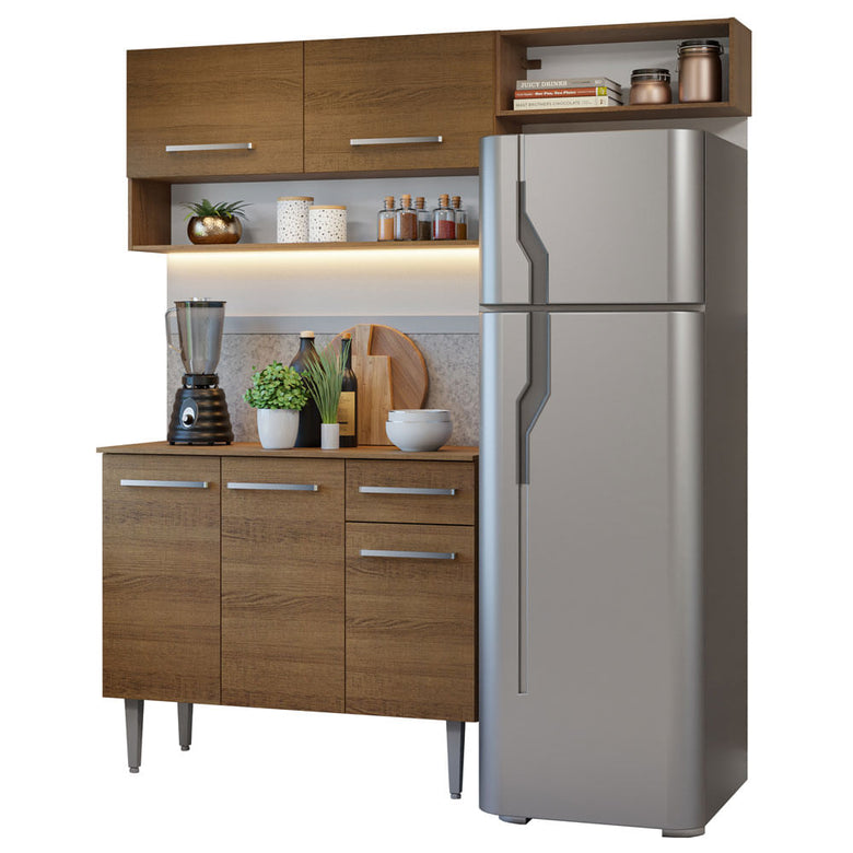Armário de Cozinha Compacta 165cm Rustic Emilly Madesa 08