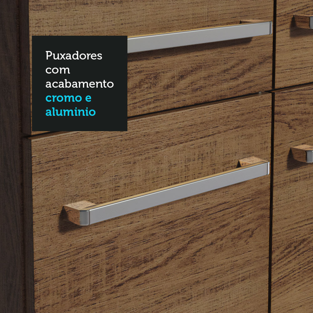 Armário de Cozinha Compacta 165cm Rustic Emilly Madesa 08