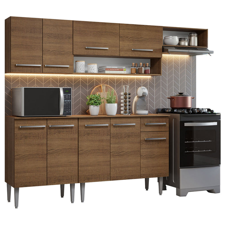 Armário de Cozinha Compacta 229cm Rustic Emilly Madesa 13