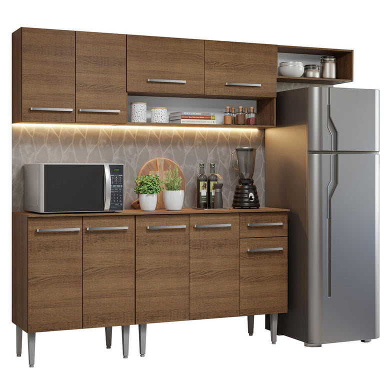 Armário de Cozinha Compacta 229cm Rustic Emilly Madesa 14
