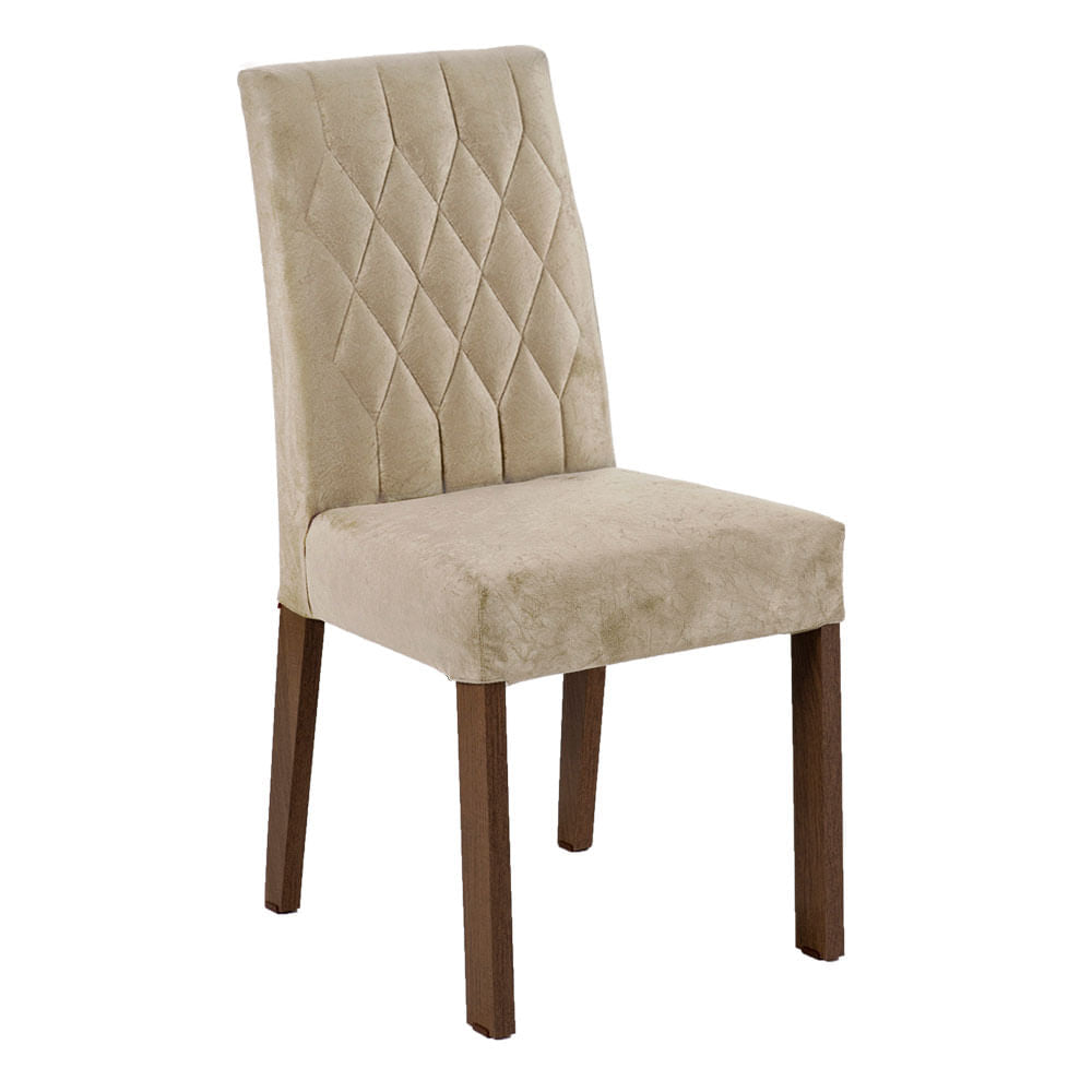 Conjunto Sala de Jantar Mesa Tampo de Vidro 4 Cadeiras Rustic/Imperial Noemi Madesa