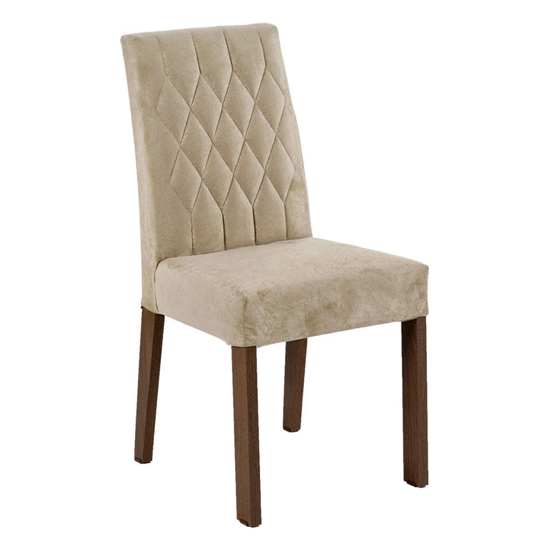 Conjunto Sala de Jantar Mesa Tampo de Vidro 4 Cadeiras Rustic/Imperial Noemi Madesa