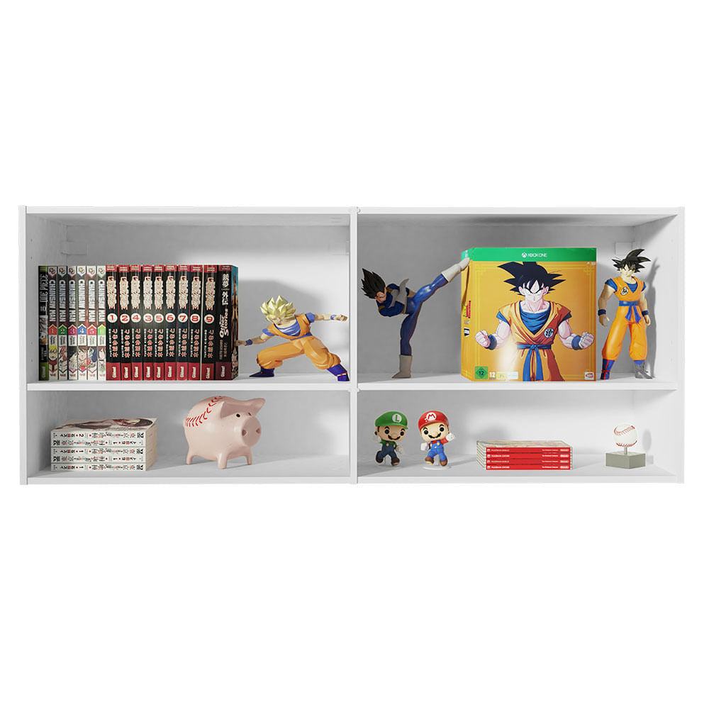 Armário Aéreo para Quarto com Nicho e Prateleira 120cm Branco Madesa