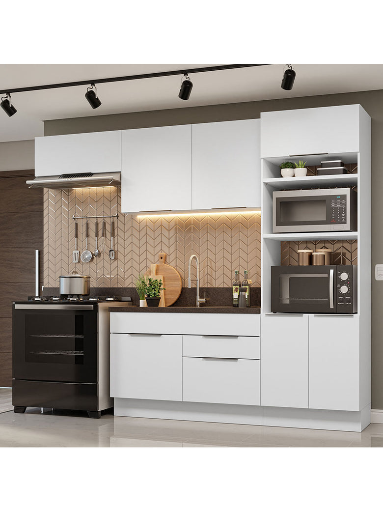 Armário de Cozinha Completa 270cm Branco Stella Madesa 10
