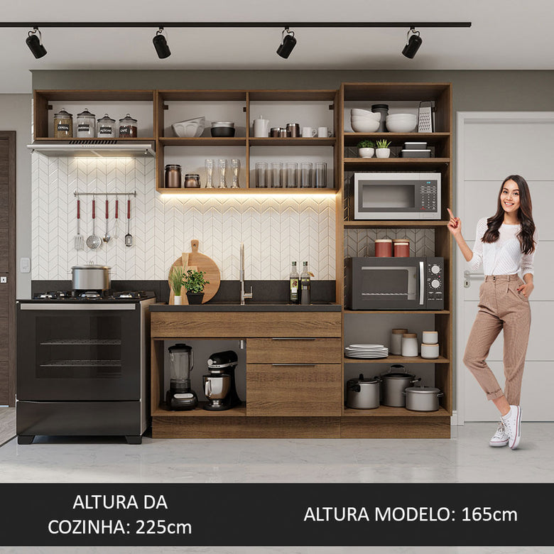 Armário de Cozinha Completa 270cm Rustic Stella Madesa 10