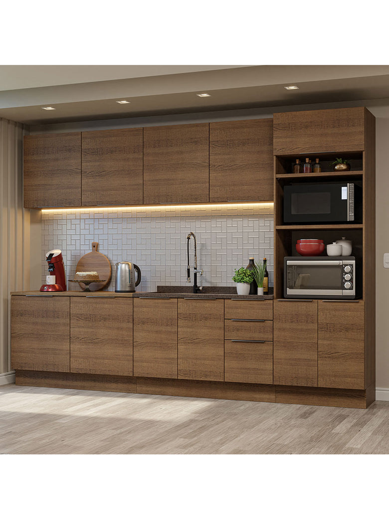 Armário de Cozinha Completa 310cm Rustic Stella Madesa 01