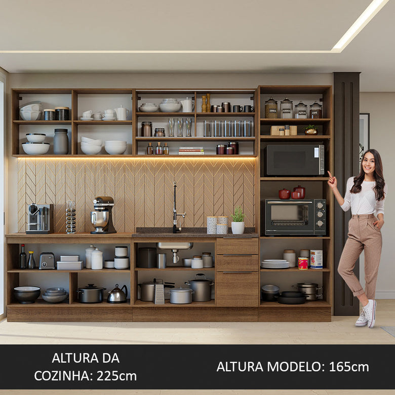 Armário de Cozinha Completa 310cm Rustic Stella Madesa 02