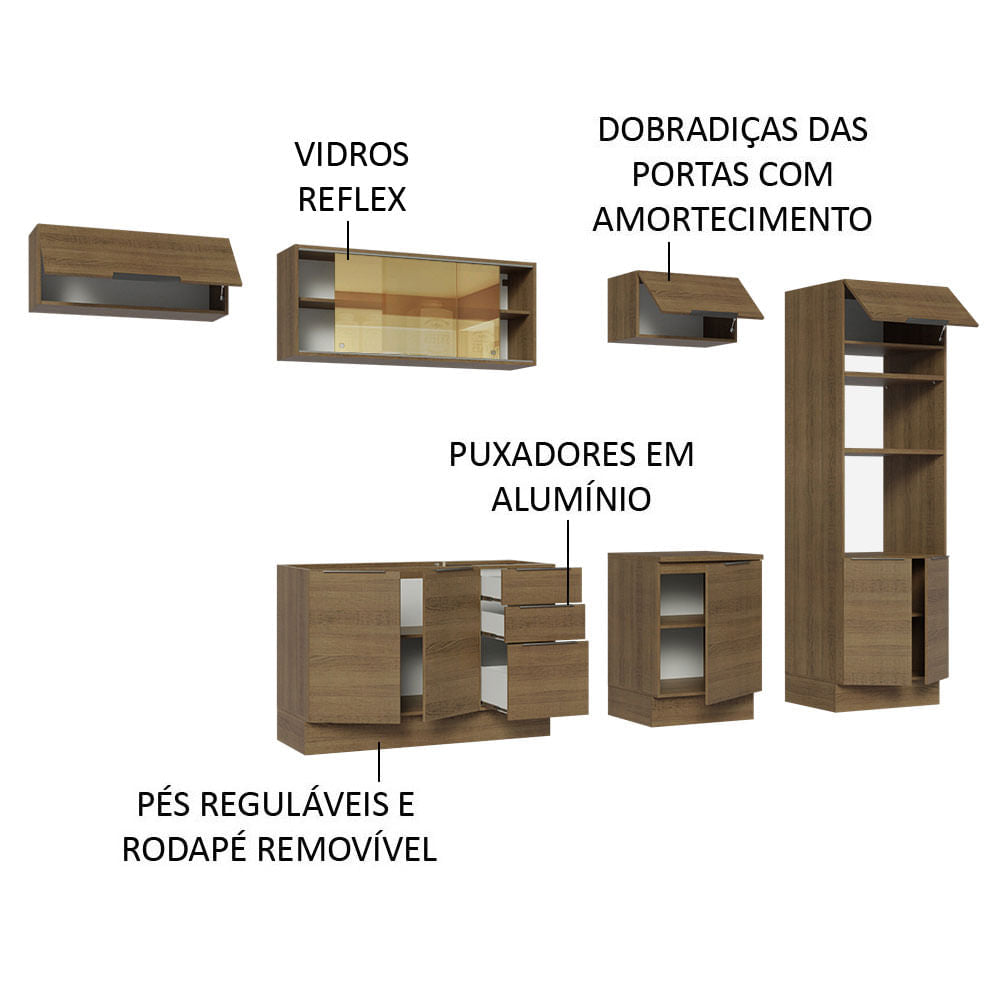 Armário de Cozinha Completa 330cm Rustic Stella Madesa 04