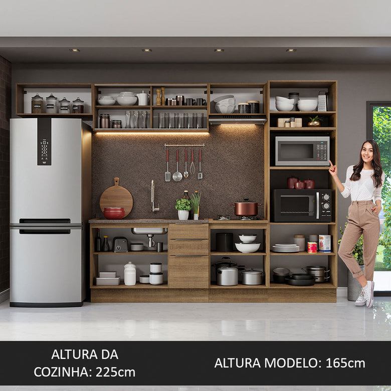Armário de Cozinha Completa 330cm Rustic Stella Madesa 04
