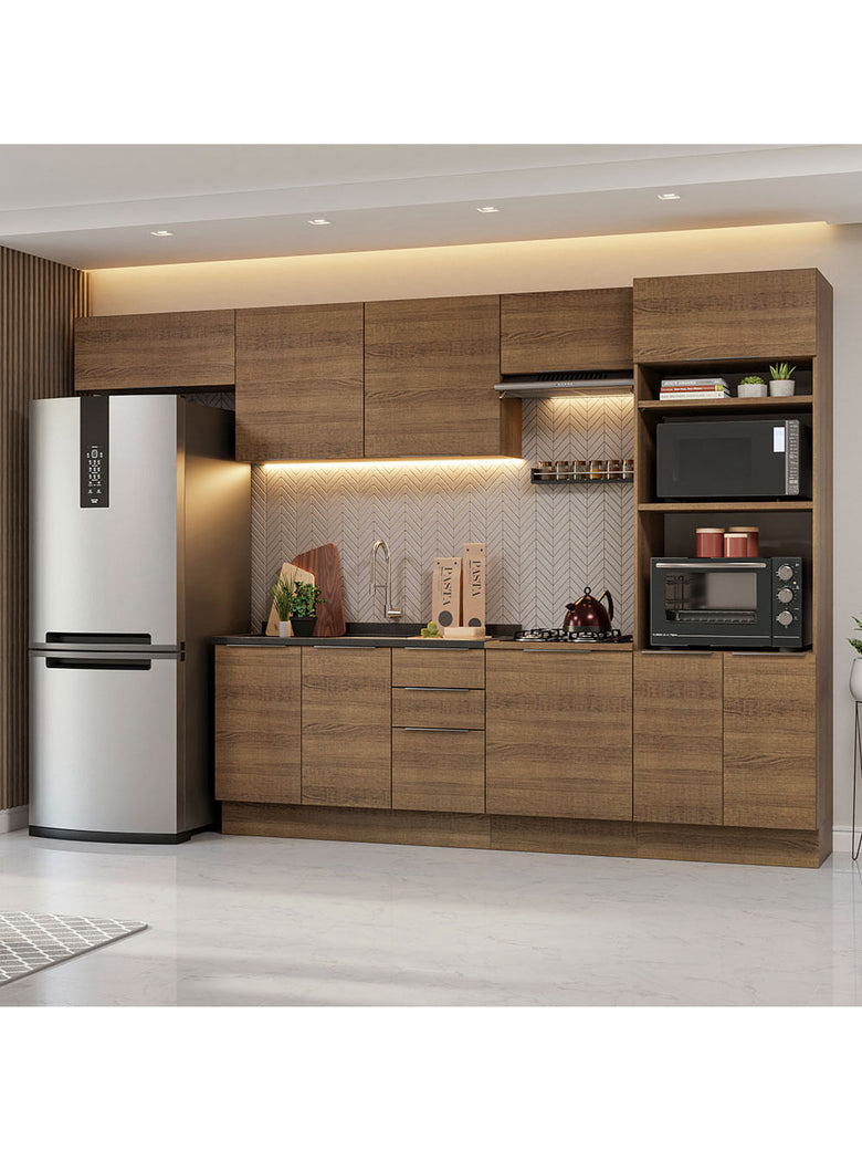 Armário de Cozinha Completa 330cm Rustic Stella Madesa 05