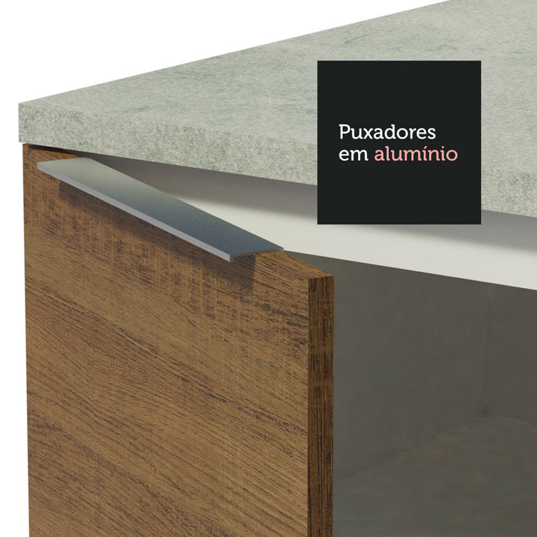 Armário de Cozinha Completa 330cm Branco/Rustic Stella Madesa 06