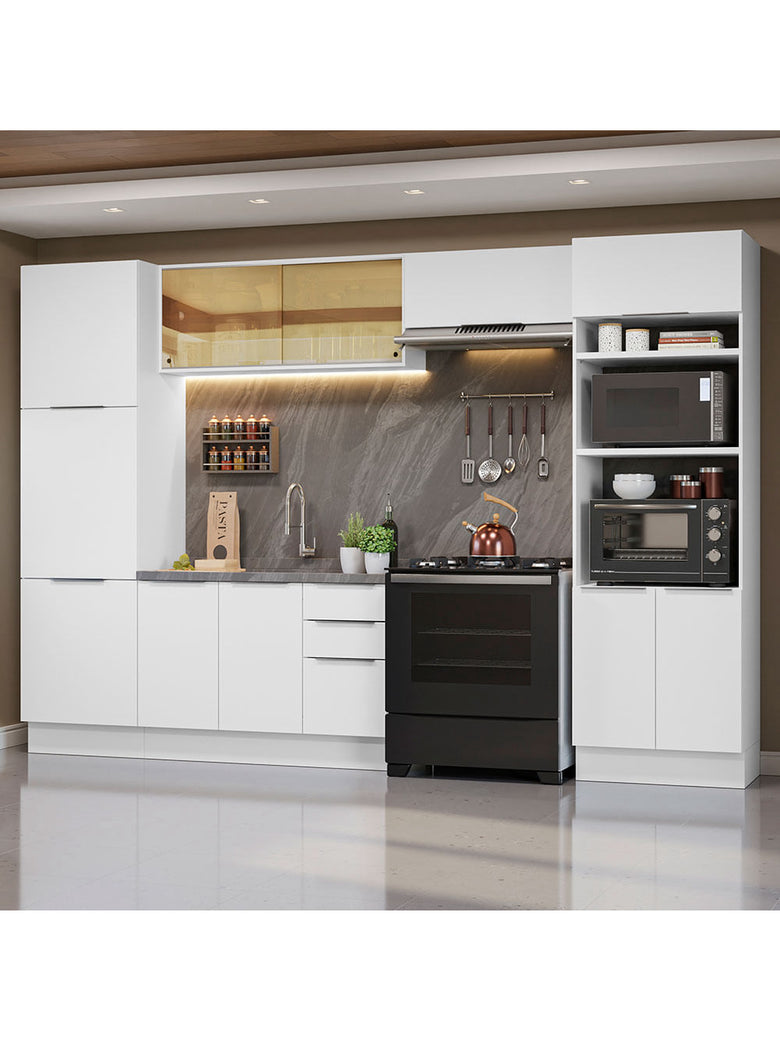 Armário de Cozinha Completa 330cm Branco Stella Madesa 07