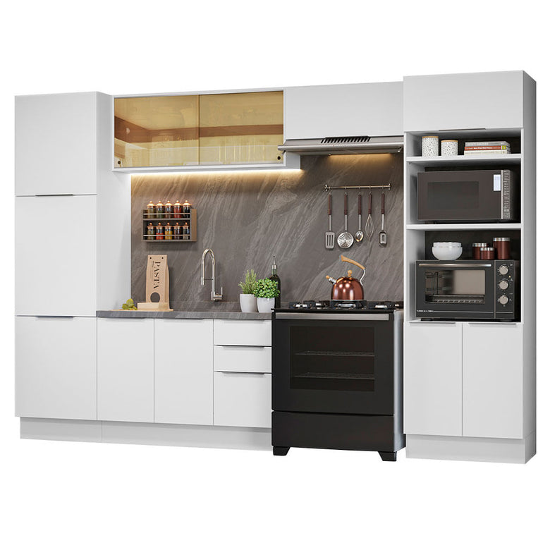 Armário de Cozinha Completa 330cm Branco Stella Madesa 07
