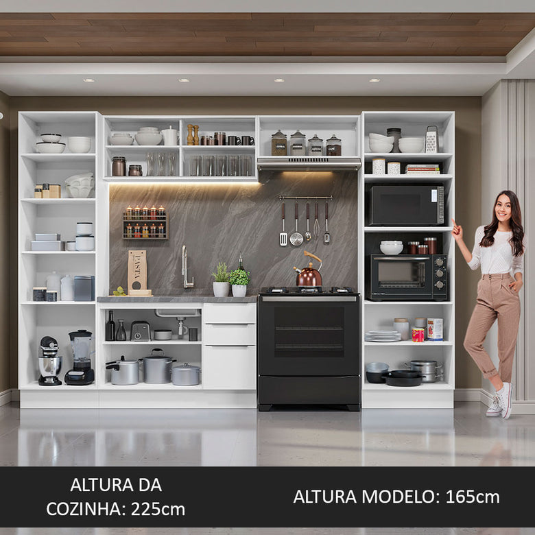 Armário de Cozinha Completa 330cm Branco Stella Madesa 07