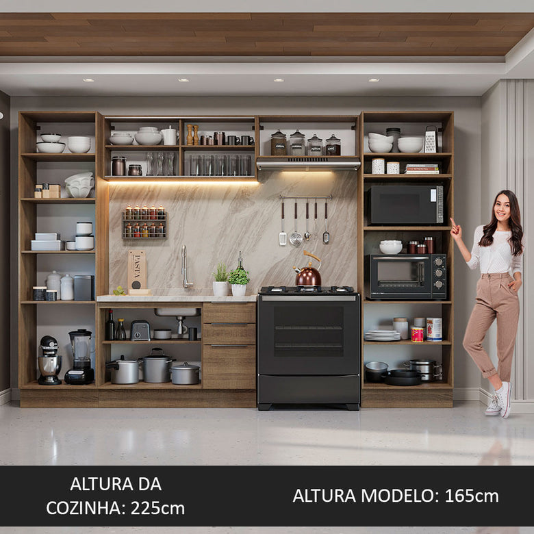 Armário de Cozinha Completa 330cm Rustic Stella Madesa 07