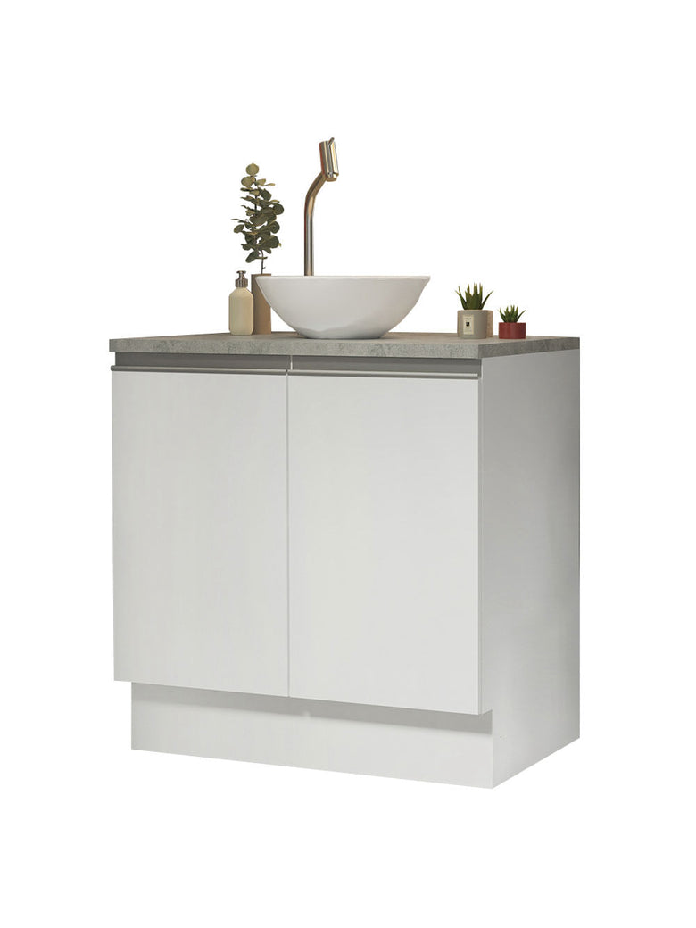 Armário Gabinete para Banheiro 80cm 2 Portas Branco Madesa