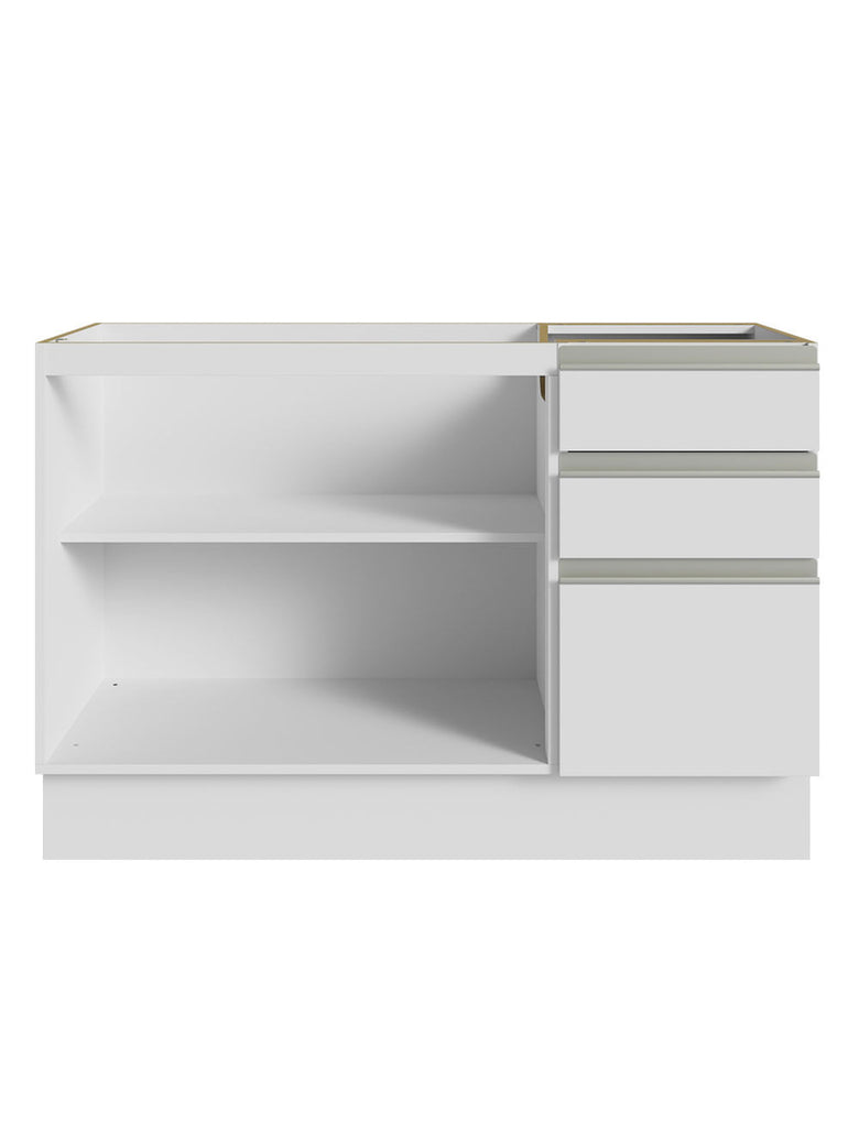 Armário Gabinete para Banheiro 120cm 2 Portas 3 Gavetas Branco Madesa