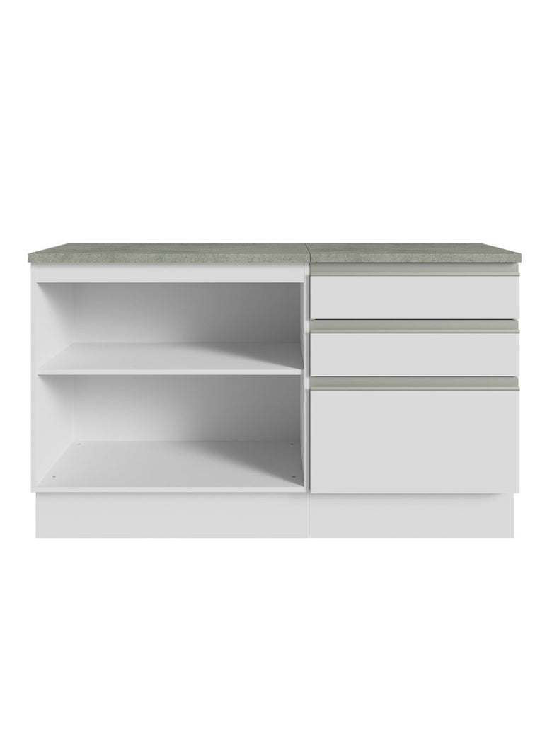 Armário Gabinete para Banheiro 140cm 2 Portas 3 Gavetas Branco Madesa