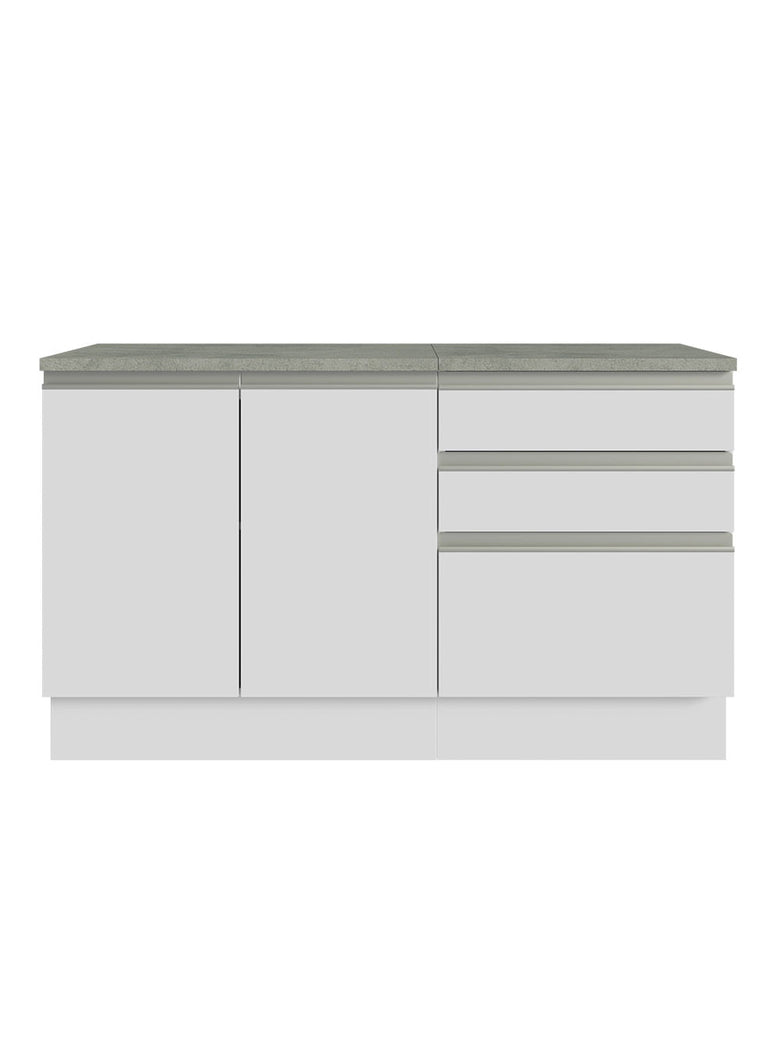 Armário Gabinete para Banheiro 140cm 2 Portas 3 Gavetas Branco Madesa