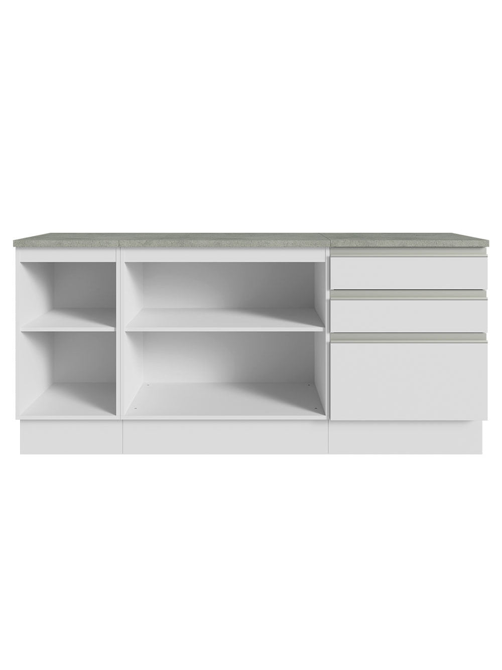 Armário Gabinete para Banheiro 180cm 3 Portas 3 Gavetas Branco Madesa