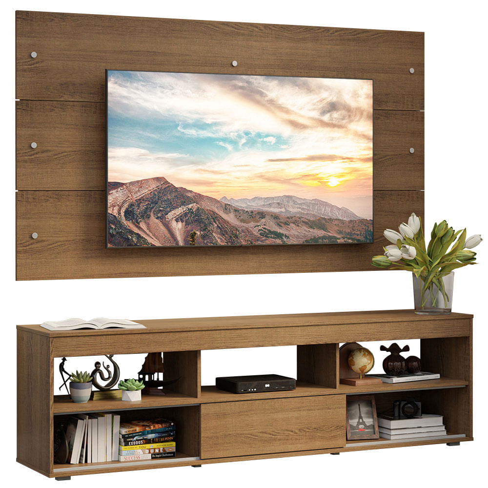 Rack com Painel para TV até 65 Polegadas Rustic Orlando Madesa - Rustic