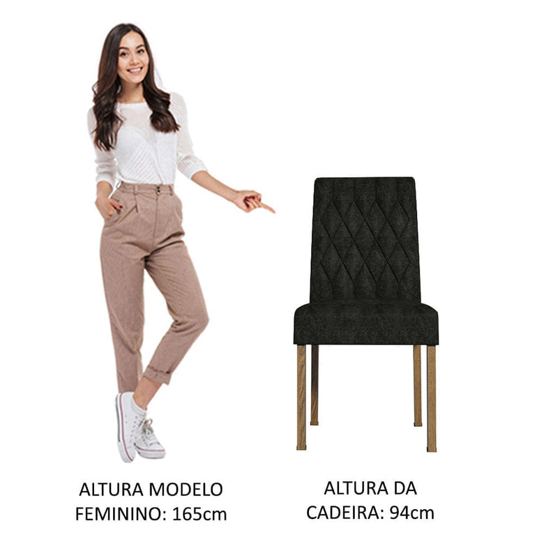 Kit 2 Cadeiras de Jantar 4256 Rustic/Oxford Madesa