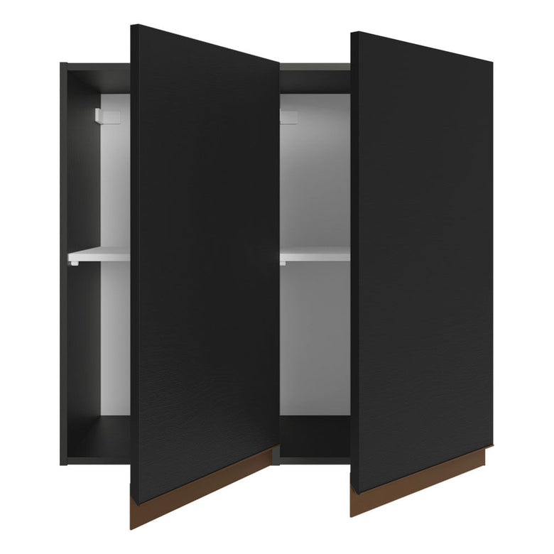 Armário Aéreo 70 cm 2 Portas Preto Reims Madesa