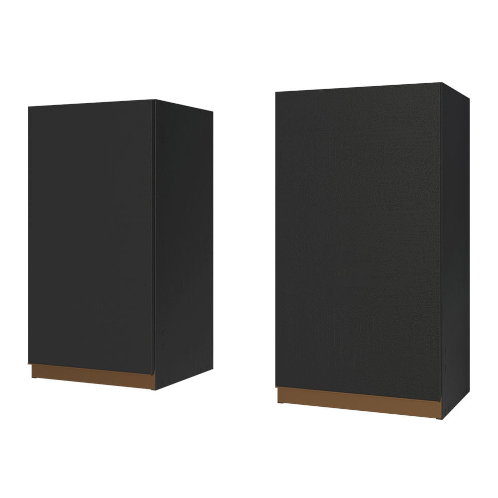 Armário Aéreo 70 cm 2 Portas Preto Reims Madesa