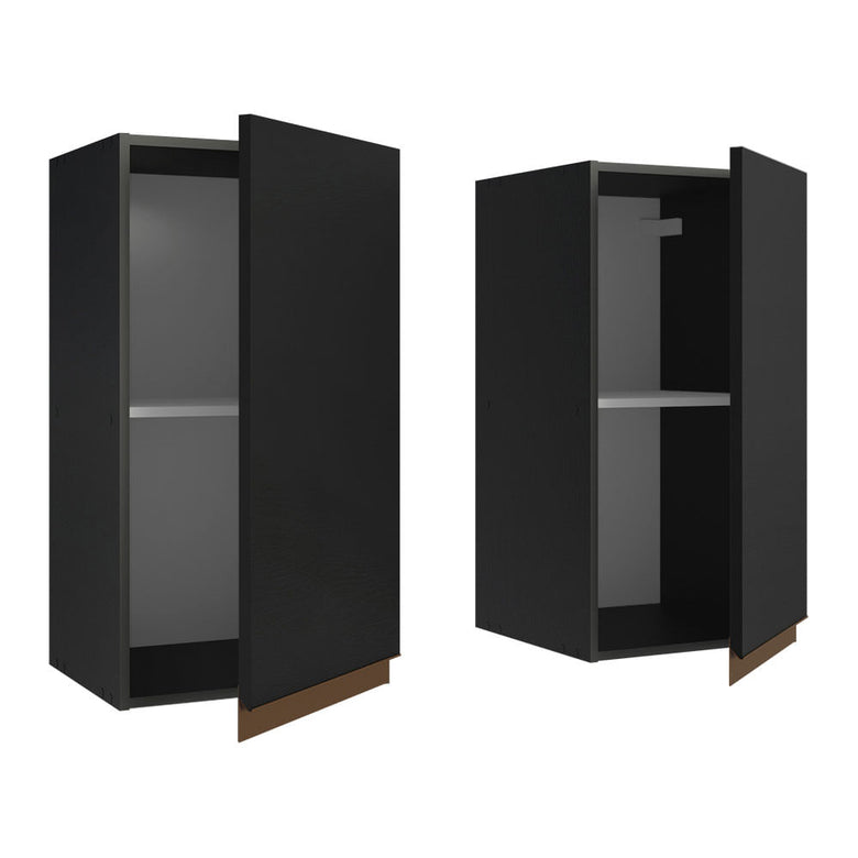 Armário Aéreo 70 cm 2 Portas Preto Reims Madesa