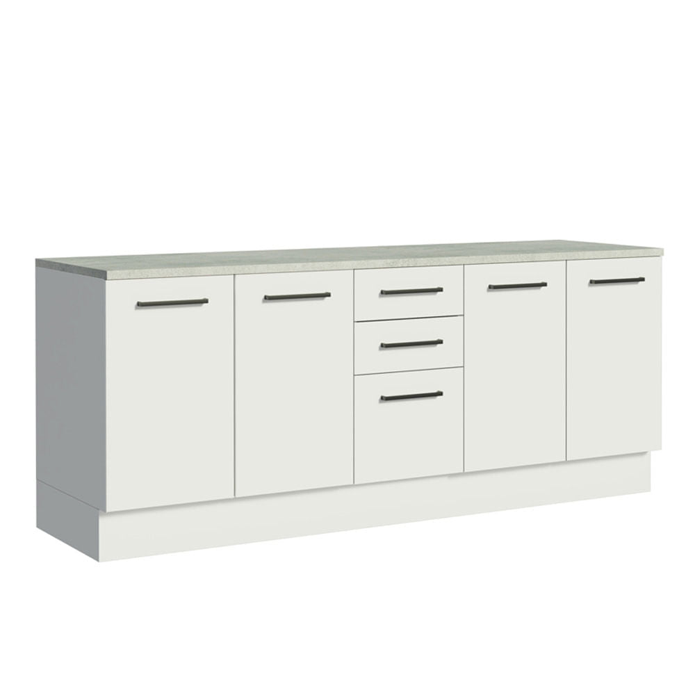 Kit com 2 Balcões Multiuso 4 Portas 3 Gavetas Branco Agata Madesa