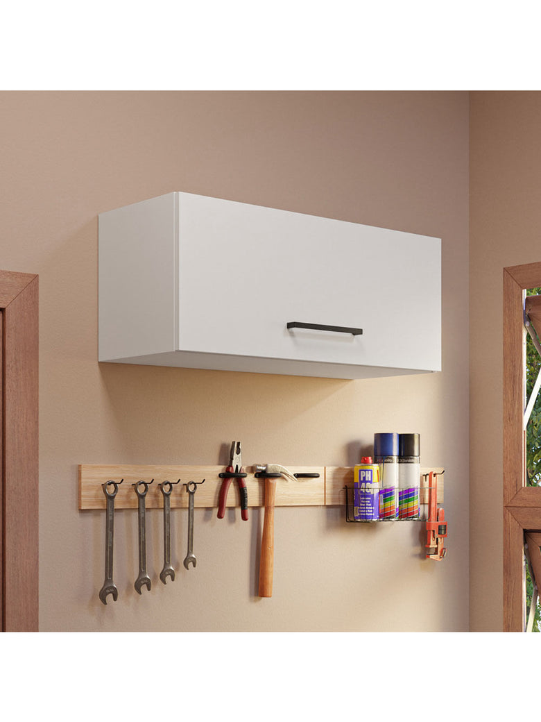 Armário Aéreo Multiuso 80cm 1 Porta Basculante Branco Agata Madesa