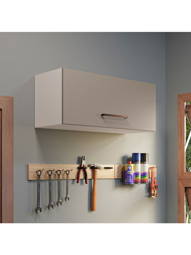 Armário Aéreo Multiuso 80cm 1 Porta Basculante Branco/Crema Agata Madesa