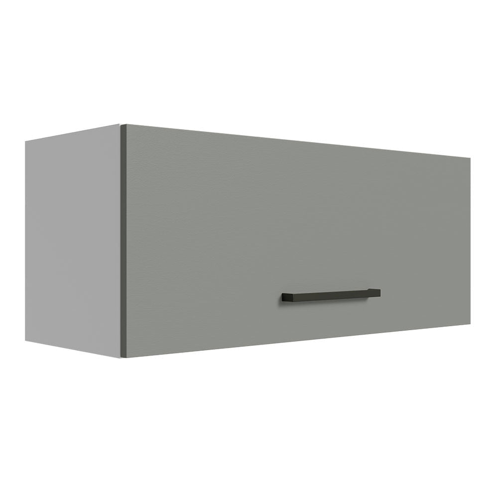 Armário Aéreo Multiuso 80cm 1 Porta Basculante Branco/Cinza Agata Madesa - Branco/Cinza