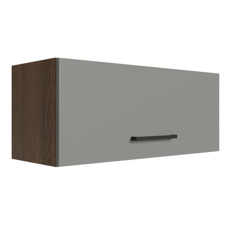 Armário Aéreo Multiuso 80cm 1 Porta Basculante Rustic/Cinza Agata Madesa