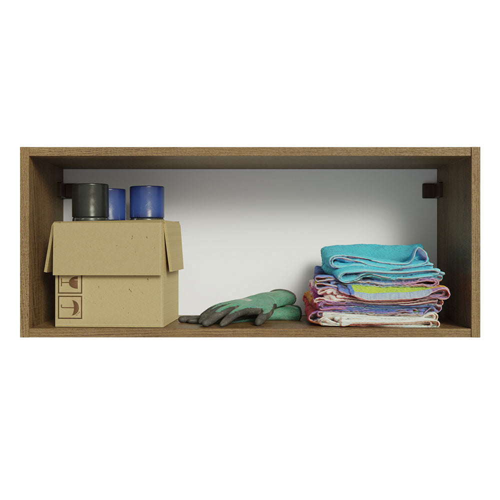 Armário Aéreo Multiuso 80cm 1 Porta Basculante Rustic/Cinza Agata Madesa