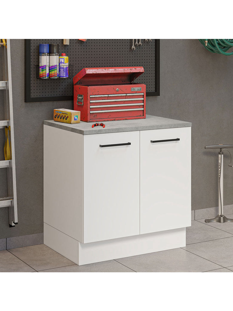 Balcão Multiuso 80cm 2 Portas Branco Agata Madesa