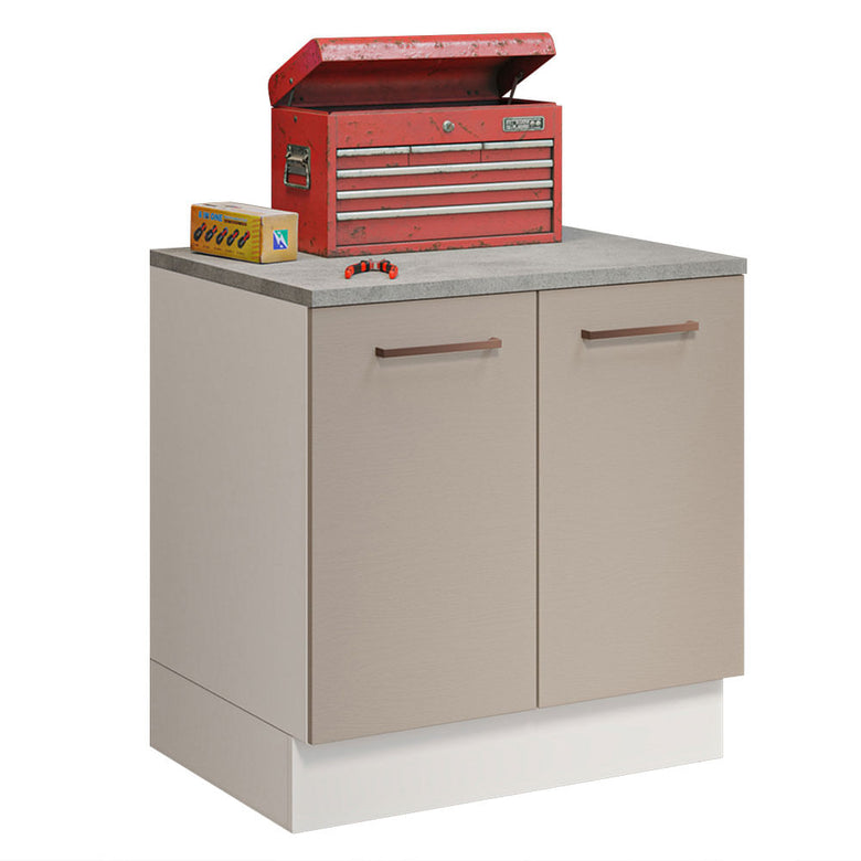 Balcão Multiuso 80cm 2 Portas Branco/Crema Agata Madesa