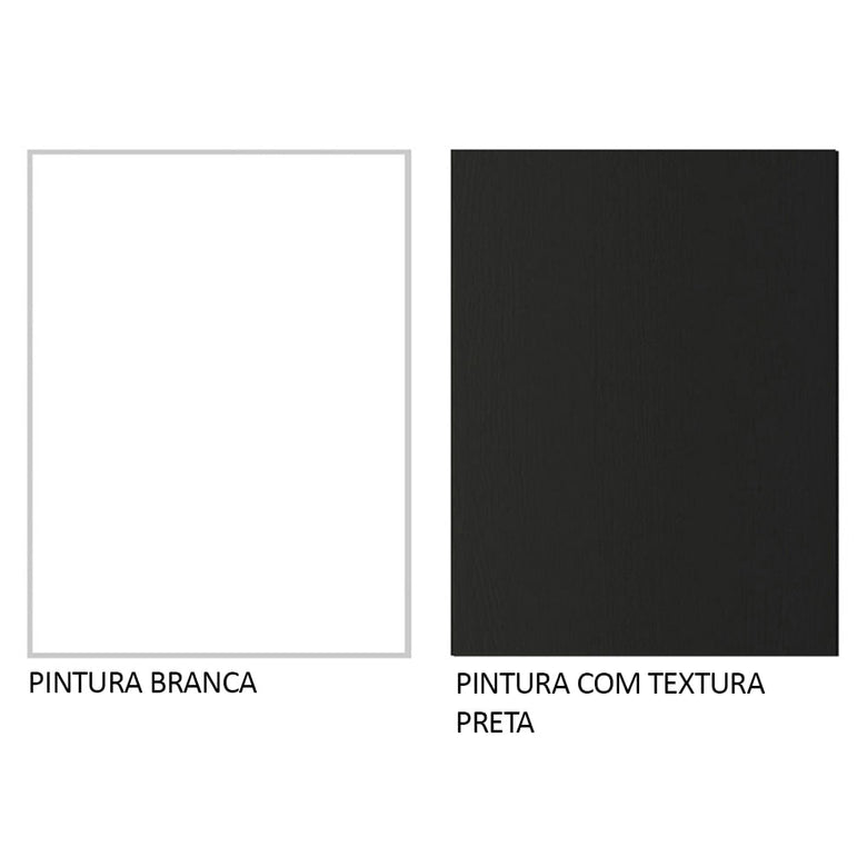 Balcão Multiuso 80cm 2 Portas Branco/Preto Agata Madesa