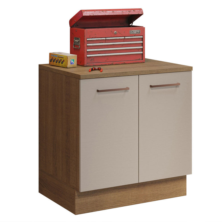 Balcão Multiuso 80cm 2 Portas Rustic/Crema Agata Madesa