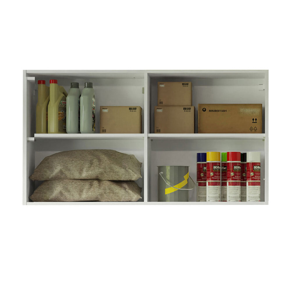 Armário Aéreo Multiuso 120cm 2 Portas Branco Agata Madesa