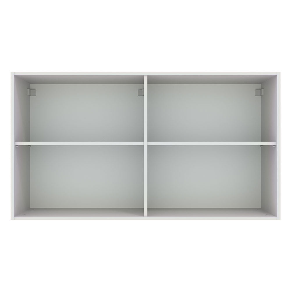 Armário Aéreo Multiuso 120cm 2 Portas Branco/Cinza Agata Madesa