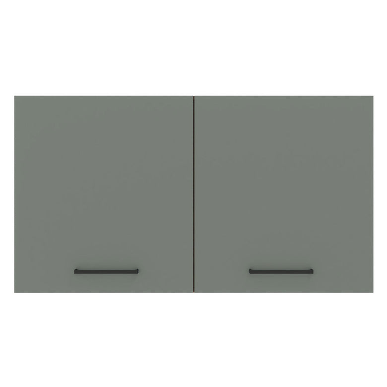 Armário Aéreo Multiuso 120cm 2 Portas Branco/Cinza Agata Madesa