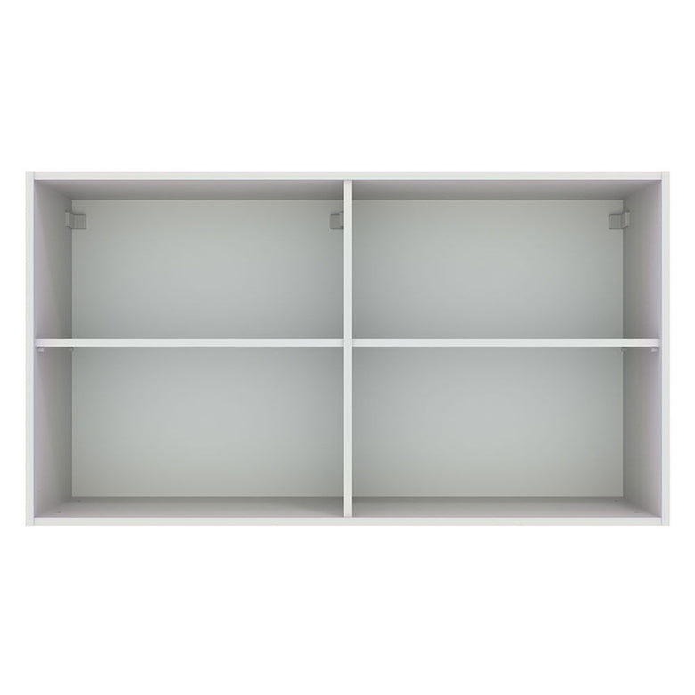 Armário Aéreo Multiuso 120cm 2 Portas Branco/Preto Agata Madesa
