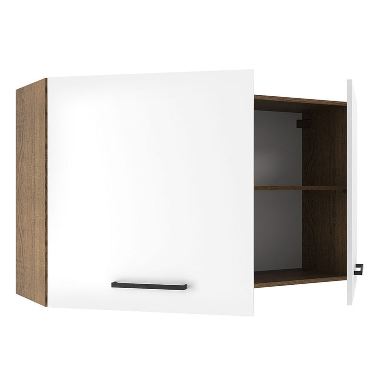 Armário Aéreo Multiuso 120cm 2 Portas Rustic/Branco Agata Madesa