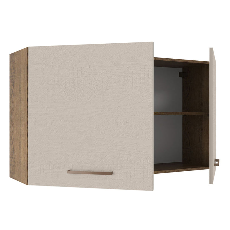 Armário Aéreo Multiuso 120cm 2 Portas Rustic/Crema Agata Madesa