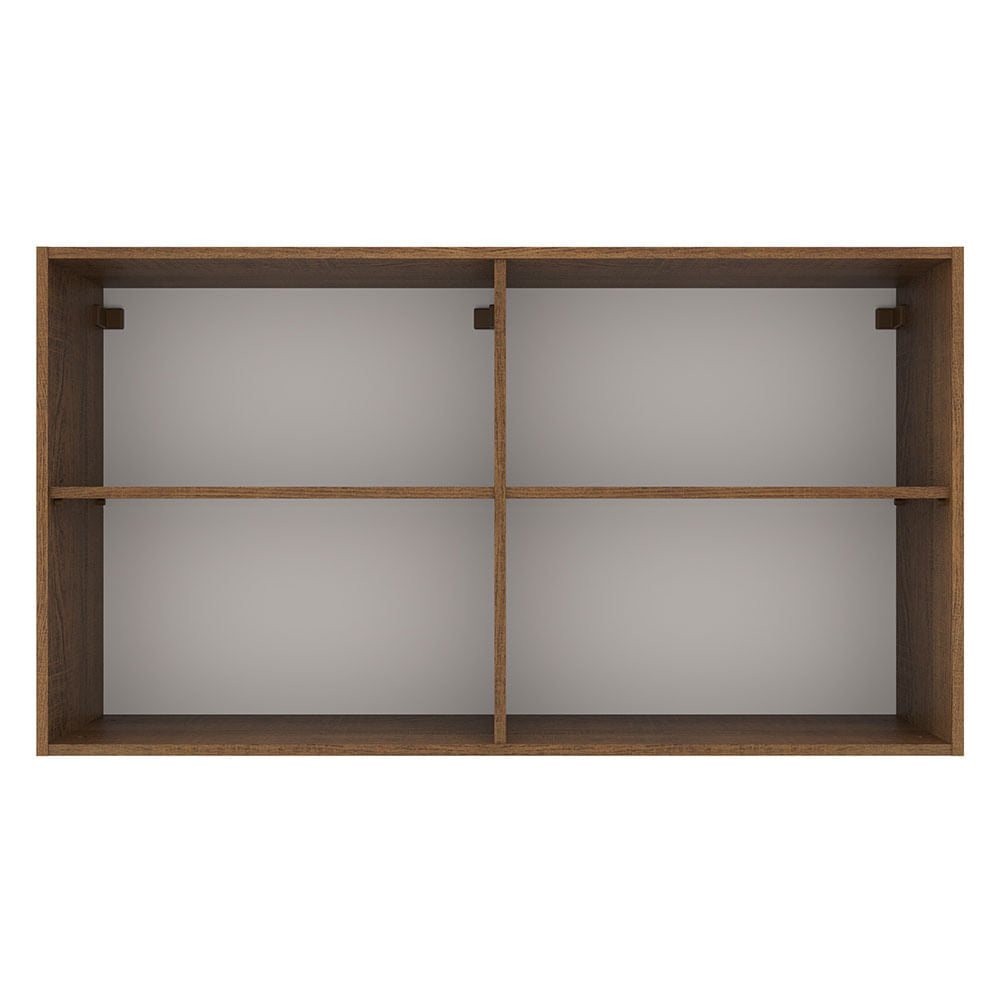 Armário Aéreo Multiuso 120cm 2 Portas Rustic/Preto Agata Madesa